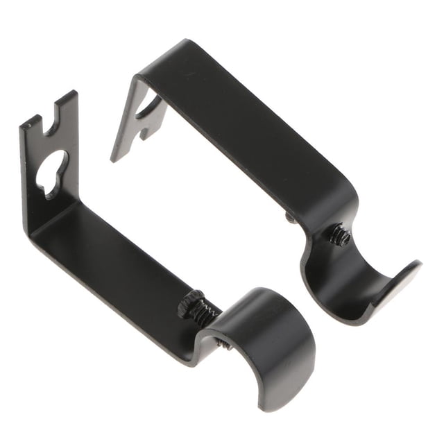 yuksok Support Mural pour Tringle à Rideaux 2 Pcs pour Tringle de 15,8 mm, Durable, Comprend un Montage, Noir