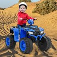 thumbnail image 2 of Gymax Kids Ride-On ATV 24V Battery Powered Electric Vehicle w/ Wireless Connection Music Radio Blue, 2 of 9