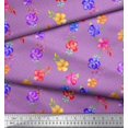 thumbnail image 2 of Soimoi Poly Georgette Fabric Dot,Leaves & Periwinkle Floral Print Sewing Fabric Yard 52 Inch Wide, 2 of 3