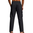 thumbnail image 3 of cfhntfmh Cargo Pants for Men Hiking Pants Elastic Waist Drawstring Joggers Pants Multi Pockets Tapered Trousers, 3 of 6