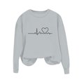 thumbnail image 5 of BLVB Chandail à Col Rond pour Femmes, Imprimé de Cœur, Manches Longues, Mignon, Coupe Ample, Léger, Hauts d'Automne, Cadeaux de la Saint-Valentin, 5 of 5
