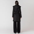 thumbnail image 5 of Devoted hooded long sleeve A-line jacket with a belt, 5 of 5