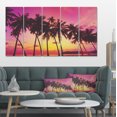 thumbnail image 1 of Row of Beautiful Palms under Magenta Sky - Extra Large Wall Art Landscape, 1 of 3