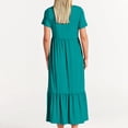 thumbnail image 4 of Robes pour Femmes 2024 Été Surdimensionnée Décontractée à Manches Courtes Col Rond Robe Décontractée Fluide à Étages Maxi de Plage avec Poches Rabais de 50 % Liquidation!, 4 of 5