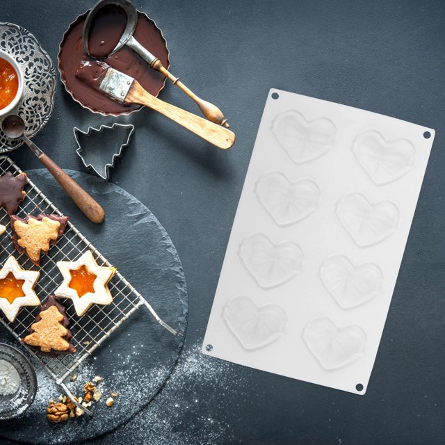 OULII Heart Shape Silicone Baking Mold for DIY Cakes Chocolates and Cupcake Decorations