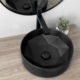 thumbnail image 2 of Lavabo de Salle de Bain Élégant en Porcelaine Ronde Noire 16 Pouces P-228N, 2 of 8