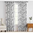 thumbnail image 2 of Vargottam 84 Inch Rod Pocket/Back Tab Cotton Curtains for Windows and Doors - Light Filtering Cotton - Light Filtering Drapes For Doors - Set of 2 Panels, 52"x84" - Floral Vine Print (Gray), 2 of 8
