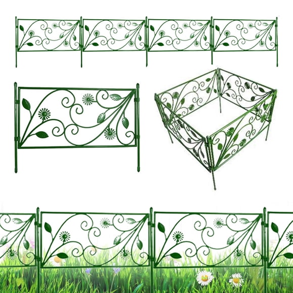 Cagogo under $5 Garden Fence, 4 Piece Garden Fence Set,Plastic Picket Fence,Flower Bed Border,Lawn Garden Edging,Decorative Landscape Fence,Weather Proof Fencing,Outdoor Garden Decor