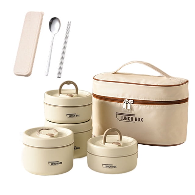 pitrice Restez au Chaud en Déplacement avec une Boîte à Lunch Isolée Étanche pour Aliments Chauds Boîte à Lunch Thermique pour Aliments Chauds 4 Pcs