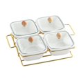 thumbnail image 2 of fastboy Snacks Platter Tray w/ Lid Serving Storage Snacks Appetizers Nuts Easy Bowl White Set 4, 2 of 6