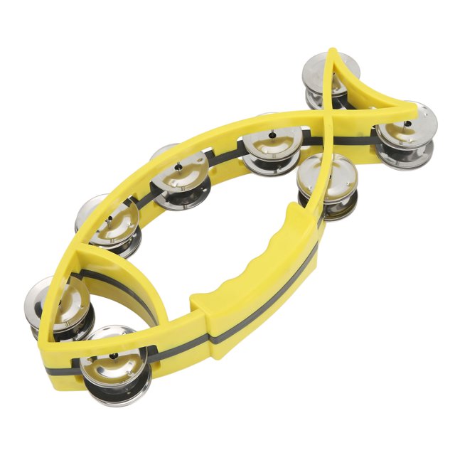 Instrument de Percussion pour Enfants, Design de Poisson Plat à Double Rangée, Jingles à Double Rangée pour l'Éducation Précoce pour la Maternelle Jaune
