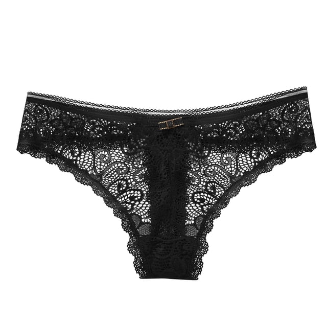 B91xZ Culottes Bikini Respirantes à Rayures, Noir