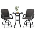 thumbnail image 1 of Gymax 3 PCS PE Wicker Patio Swivel Bar Set Table & Chairs w/ Quick-Drying Foam, 1 of 10