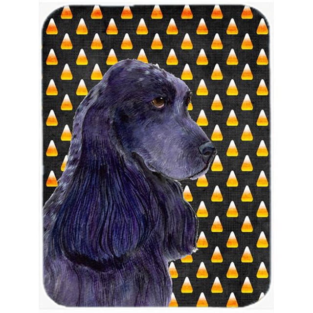Carolines Treasures SS4264LCB Cocker Spaniel Candy Corn Halloween Portrait Glass Cutting Board - Large