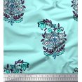 thumbnail image 1 of Soimoi Poly Georgette Fabric Leaves & Floral Block Print Fabric by The Yard 52 Inch Wide, 1 of 3