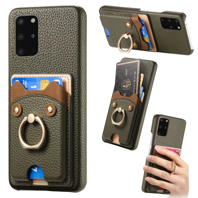 Case for FOXDOCK Samsung Galaxy S20 Plus , Leather, Bear Ring, Card Holder