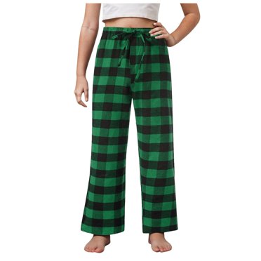 Hfolob Girl Pants Children'S Fashion Casual Plaid Loose Sport Plaid Pajama Drawstringpants Trousers Pajama Pants Sleepwear Plaid Pajamas