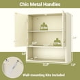 thumbnail image 3 of Gymax Bathroom Wall Cabinet w/Fluted Doors Adjustable Shelf Open Storage Cube Beige, 3 of 9