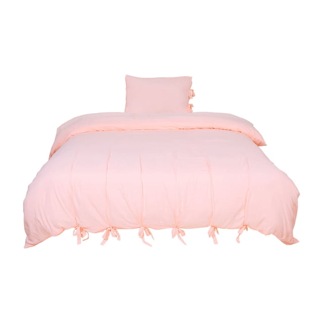 Unique Bargains Duvet Cover Set Washed Microfiber Bedding 2 Piece Set with Pillowcase Twin