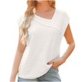 thumbnail image 1 of Timegard Womens Tops Irregularly V Neck Cap Sleeve Solid Color Comfy Blouse Dressy Casual Tank Tops, 1 of 4
