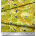 thumbnail image 3 of Soimoi Green Silk Fabric Flower Watercolor Decor Fabric Printed BTY 42 Inch Wide, 3 of 3