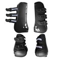 thumbnail image 3 of ziyahi Horse Pu Shell Neoprene Lined Front/Rear Leg  for Boots Sets Front Black L Front+Rear Black L, 3 of 4