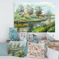 thumbnail image 1 of Designart Bridge On The River In Rustic Landscape Canvas Wall Art, 1 of 4