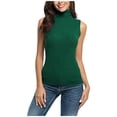 thumbnail image 1 of tarylea Womens Sleeveless Tops Plus Size High Neck Tank Tops Slim Fitted Undershirt Basic Layer Tees, 1 of 5