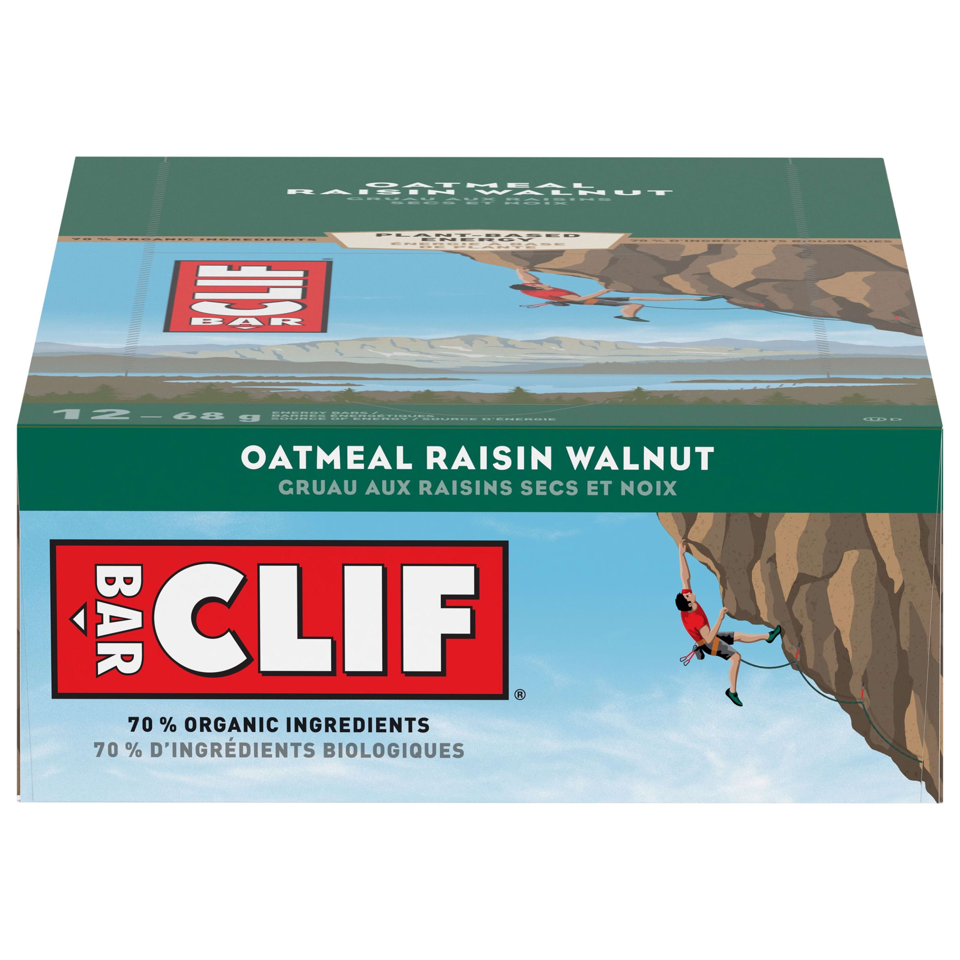 CLIF BAR, Oatmeal Raisin Walnut Energy Bar, 70% Organic Ingredients, No Artificial Flavours