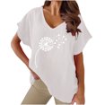 thumbnail image 1 of Birdeem Femme Été Aguichant Mode Imprimé Régulier Col en V Femme Manches Courtes Haut Blouse, 1 of 7