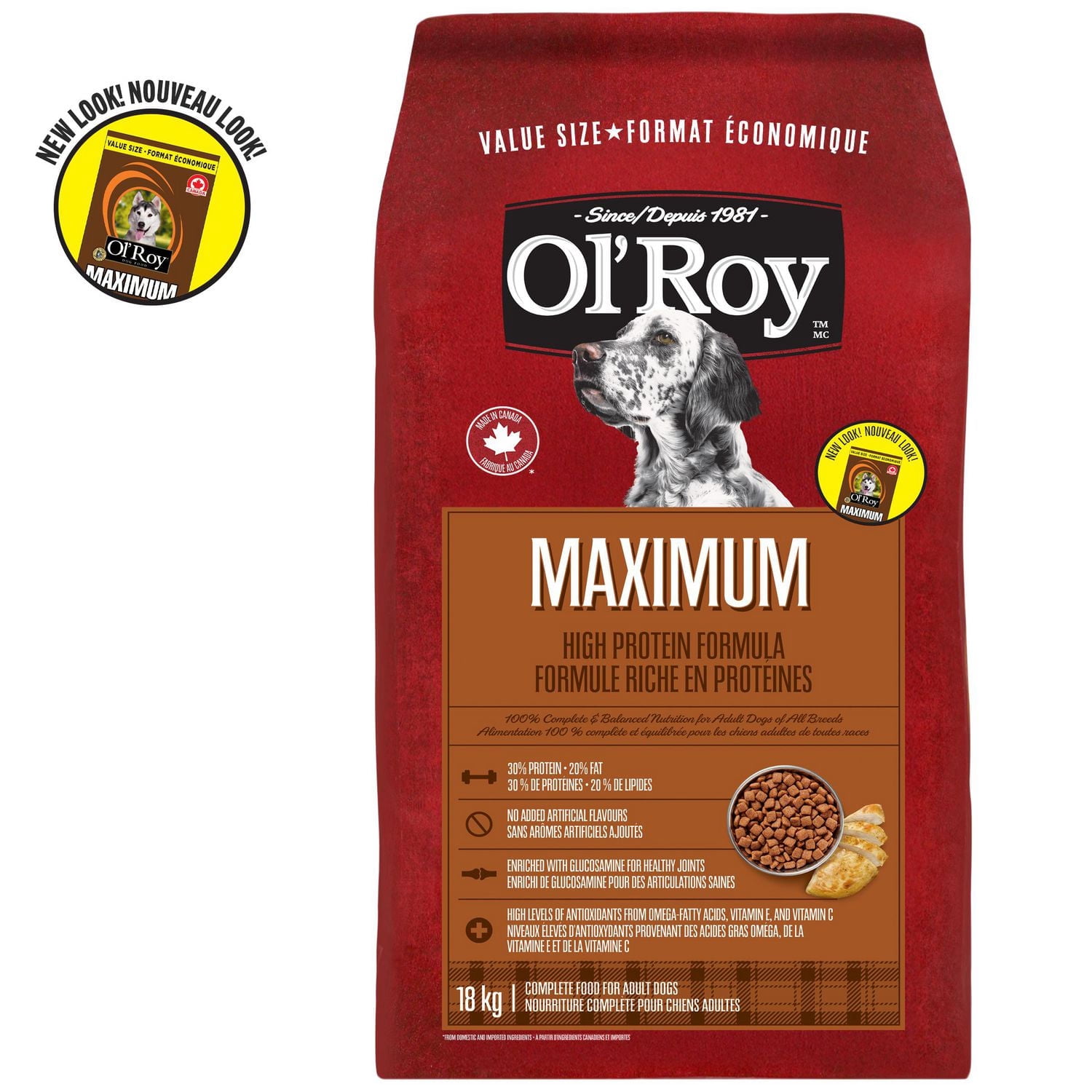 Ol' Roy Maximum High Protein Formula Dry Dog Food 18KG