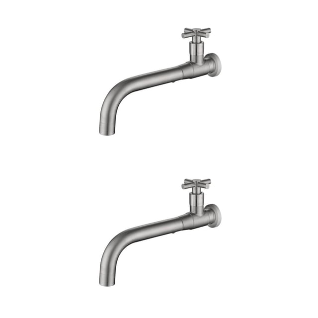 Maytalsory Easy Installation Basin Universal Fit Long Lasting Metal Single Cold Wall Mounted Sink Wall 01 Silver 2Set