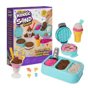 Kinetic Sand Scents, Ice Cream Treats Playset with 3 Colors Scented Play Sand & 6 Tools, Sensory Toys for Kids Ages 3 and up