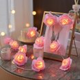 thumbnail image 2 of Pink LED Rose String Lights, 10 Ft 40 LED Flower Vine Fairy Lights, Battery Operated Wedding Party Decor, Romantic Home Lighting, Decorative Light Strand, 2 of 6