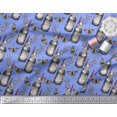 thumbnail image 2 of Soimoi Blue Moss Georgette Fabric Insect,Lavender & Vintage Bottle Print Sewing Fabric BTY 42 Inch Wide, 2 of 3