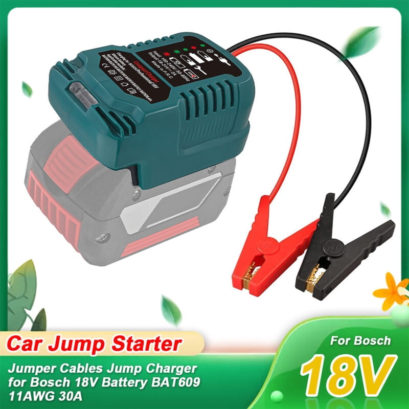 30A Jumper Cables 11AWG Jump Charger for Bosch 18v Battery BAT609 Jump Starter
