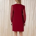 thumbnail image 4 of Ovzne Robes d'Été pour Femmes 2025 Robe pour Femme Robe Unie à Col Rond en Maille Transparente à Pois à Manches Longues Robe de Printemps à Manches Longues Liquidation, 4 of 7