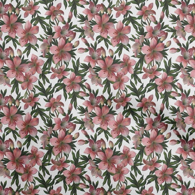 oneOone Tissu Rose en Polyester Spandex Tissu Floral pour Robe Tissu Imprimé Tissu au Mètre 56 Pouces de Large
