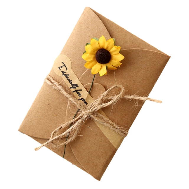 Birdeem 1Pcs Birthday Invitation Card Birthday Cards Kraft Paper Card Mother's Day Gift Card Flower Cards Blessing Card Wedding Cards Party Card Flowers Greeting Card