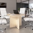 thumbnail image 2 of 42W Round Conference Table with Wooden Base in Natural Elm - Engineered Wood, 2 of 7