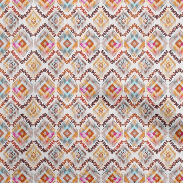 oneOone Velvet Brown Fabric Ikat Sewing Material Print Fabric By The Yard 58 Inch Wide