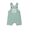 thumbnail image 1 of Xingqing Summer Newborn Baby Girls Boys Rompers 6 Colors Rainbow Printed Strap Sleeveless Button Jumpsuits, 1 of 7
