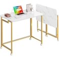 thumbnail image 3 of Mobile Small Rolling Computer Desk  Folding Laptop Cart Table with Wheels  Portable Office Desk for Small Space Couch Bed - Rustic  and, 3 of 6