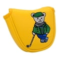 thumbnail image 1 of jinwen Housse de Tête de Club de Golf, Manchon Enveloppant pour la Plupart des Putters, Protection, Garde, PU, Golf, Jaune, 1 of 9