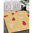 thumbnail image 3 of Ahgly Company Tapis d'Intérieur Ronds Transitionnels Orange Lavables à la Machine, 3 Pieds Rond, 3 of 7