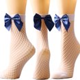 thumbnail image 4 of CEHVOM Chaussettes Courtes en Résille Respirantes pour Femmes avec Grand Nœud, 4 of 6