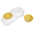 thumbnail image 4 of Pet Bowl, Cat Bowl Higher And Wider Base Egg Yellow Prevent  Slip Bottom  For Water For Dog Double Bowl, 4 of 8