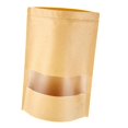 thumbnail image 4 of 50pcs Resealable Kraft Paper Bag Window Fruit Tea Gift Package Self Sealing 10x15+3cm, 4 of 9
