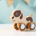 thumbnail image 2 of F Children Wooden Drag Wagon Pull Rope Toy Animal Cart Sensory Educational Fine Motor Skills Development Learning Walking Companion For Kids, 2 of 5