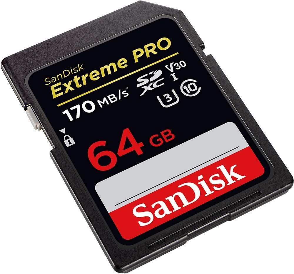 64GB SecureDigital Extreme PRO SDXC UHS-I Card C10,U3,V30 170MB/s